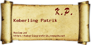 Keberling Patrik névjegykártya